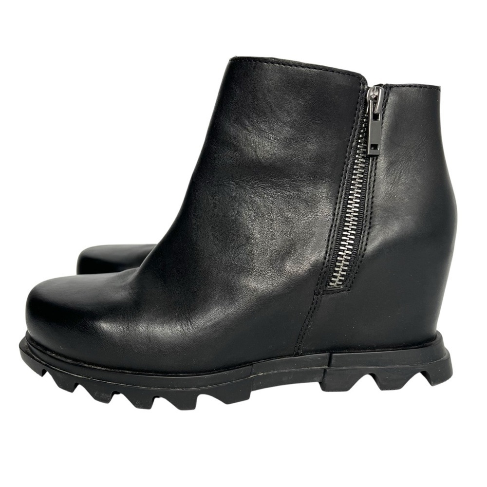Sorel Joan of Arctic Wedge III Zip Leather Waterproof Boots Black Size 8.5 - Picture 6 of 16